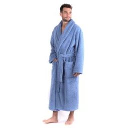 Unisex dlouhý župan se šálovým límcem ATHENA modrá