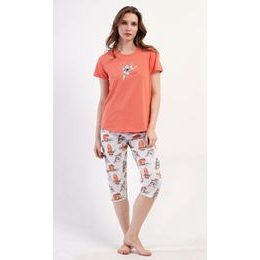 Dámské pyžamo kapri Koala - oranžová
