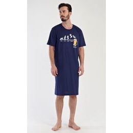 Pánská noční košile s krátkým rukávem Filip - tmavě modrá