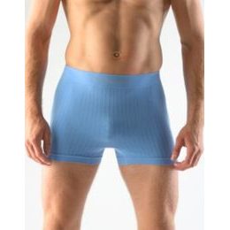 GINA pánské boxerky s delší nohavičkou, delší nohavička, bezešvé, jednobarevné MicroBavlna 54997P - sv. modrá