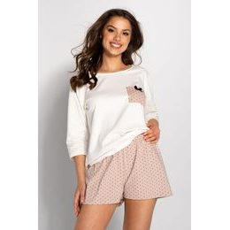 Luxusní dámské pyžamo Ella v barvě ecru