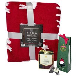 Vánoční set beránková deka Los, čaj a difuzér