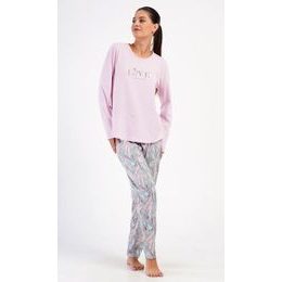 Dámské pyžamo dlouhé Kika - světle růžová