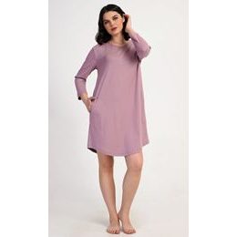 Dámské domácí šaty s tříčtvrtečním rukávem Emily - starorůžová