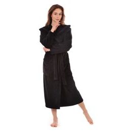 Dámský dlouhý savý župan s kapucí TAMPA černá