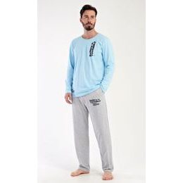 Pánské pyžamo dlouhé Henry - světle modrá