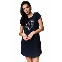 Dámská noční košilka Zoe černá s ptáčky