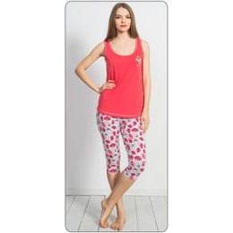 Dámské pyžamo kapri Jahoda - jahodová