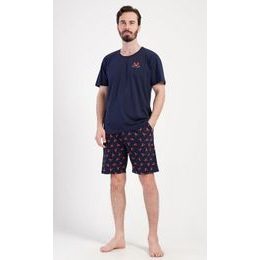 Pánské pyžamo šortky Rudolf - tmavě modrá