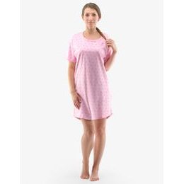 Dámské maxitriko noční košile krátký rukáv 19138P - fruktóza růžová