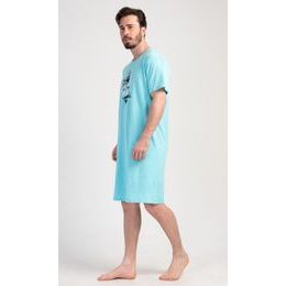 Pánská noční košile s krátkým rukávem Honolua bay - azurová