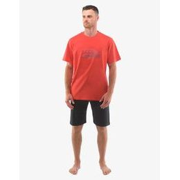 Pánské pyžamo krátké 79128P - červená černá