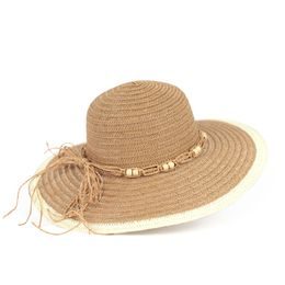 hnědý romantický dámský klobouk s korálky