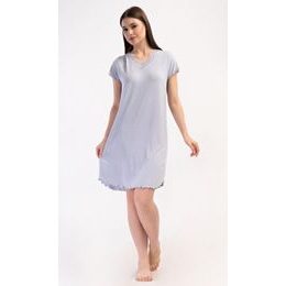 Dámská noční košile s krátkým rukávem Vločka - šedá