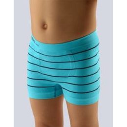 GINA dětské boxerky chlapecké, kratší nohavička, bezešvé Bamboo 25997P - tm. tyrkysová lékořice