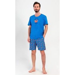 Pánské pyžamo šortky Bad crab - modrá