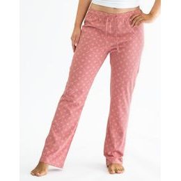 Dámské kalhoty dlouhé pyžamové dámské, šité, bokové, s potiskem Pyžama 2024 19165P - maracuja bílá