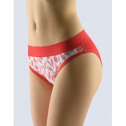 GINA dámské kalhotky bokové se širokým bokem, širší bok, šité, s potiskem Disco XIV 16133P - červená bílá