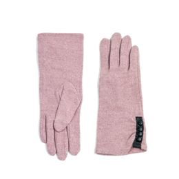 Dlouhé rukavice s knoflíky růžové