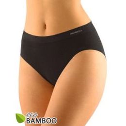GINA dámské kalhotky klasické, bezešvé, Eco Bamboo 00038P - černá