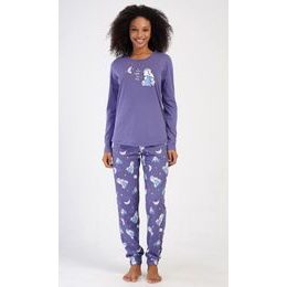 Dámské pyžamo dlouhé Good night - modrošedá