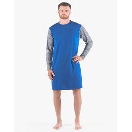 Pánské košile noční pánská dlouhý rukáv, šité, s potiskem 79179P - atlantic šedá