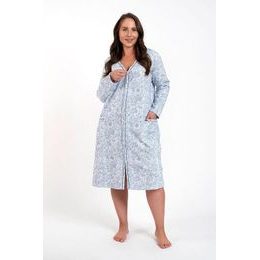 Bavlněný župan Graciela modrý s květy