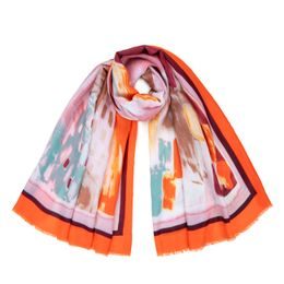 Abstraktní šátek - oranžová