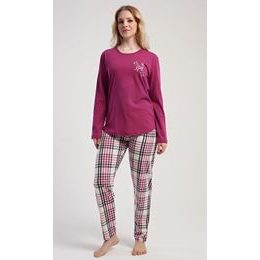 Dámské pyžamo dlouhé Andrea - malinová
