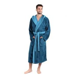 Unisex dlouhý savý župan s kapucí TAMPA duo petrolejová