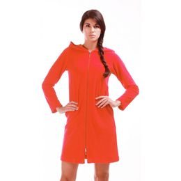 Dámský 3/4 župan s kapucí a dlouhým rukávem BARI Cherry tomato