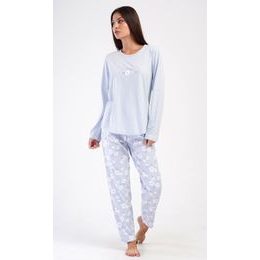 Dámské pyžamo dlouhé Nature lover - světle modrá