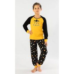 Dětské pyžamo dlouhé Netopýr - oranžová