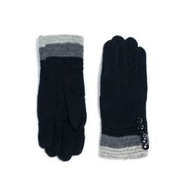 Vlněné tříbarevné rukavičky v tmavě šedé