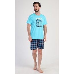 Pánské pyžamo šortky California - azurová