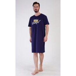 Pánská noční košile s krátkým rukávem Beer weekend - tmavě modrá