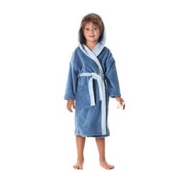 Dětský dlouhý župan s kapucí TAMPA duo modrá
