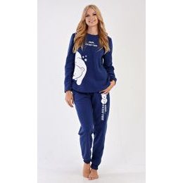 Dámské pyžamo dlouhé Lední medvěd - tmavě modrá