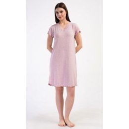 Dámská noční košile s krátkým rukávem Isabela - starorůžová