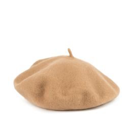 Klasický baret s anténkou tmavobéžový