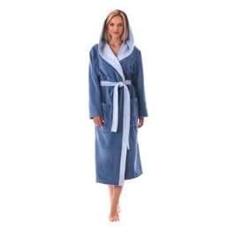 Dámský dlouhý savý župan s kapucí TAMPA duo denim