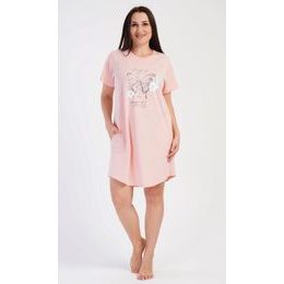 Dámské domácí šaty s krátkým rukávem Motýl - lososová