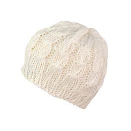 Teplá pletená bílá čepice