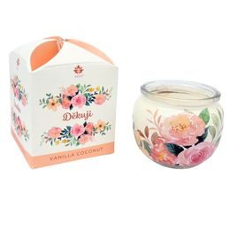 ARÔME Svíčka 90 g, ve skle a flower boxu, Děkuji, Vanilla Coconut