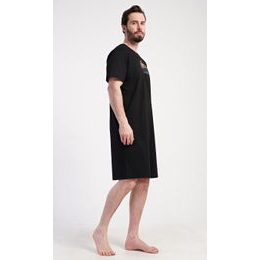 Pánská noční košile s krátkým rukávem Legend - černá