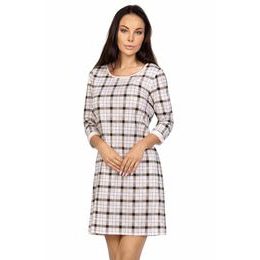 Noční košilka Lisa béžová s káro vzorem