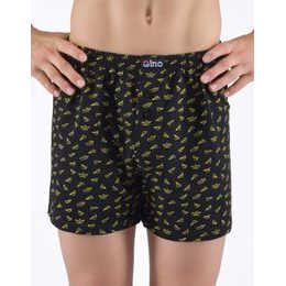 Dětské trenky volné chlapecké, šité, s potiskem - černá petrolejová