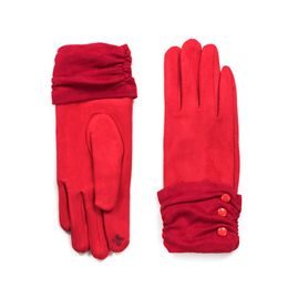 Elegantní rukavice s knoflíčky červené