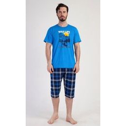 Pánské pyžamo kapri Wild life - modrá