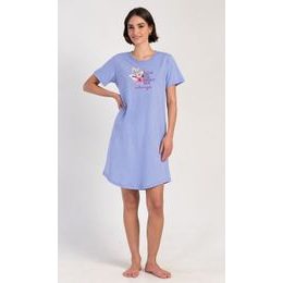 Dámská noční košile s krátkým rukávem Elizabeth - modrošedá